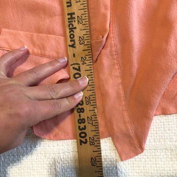 VTG Bob Mackie Wearable Art Silk Blouse Tag 1X Fits XL Peach Embroidered Floral - Picture 12 of 12